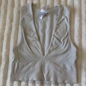 Urban Outfitters Ribbed V-Neck Crop Top